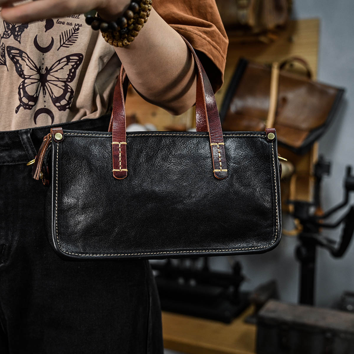 DEEPKEE 復古包款 小眾軟皮手工包 真皮小方包 0727 號