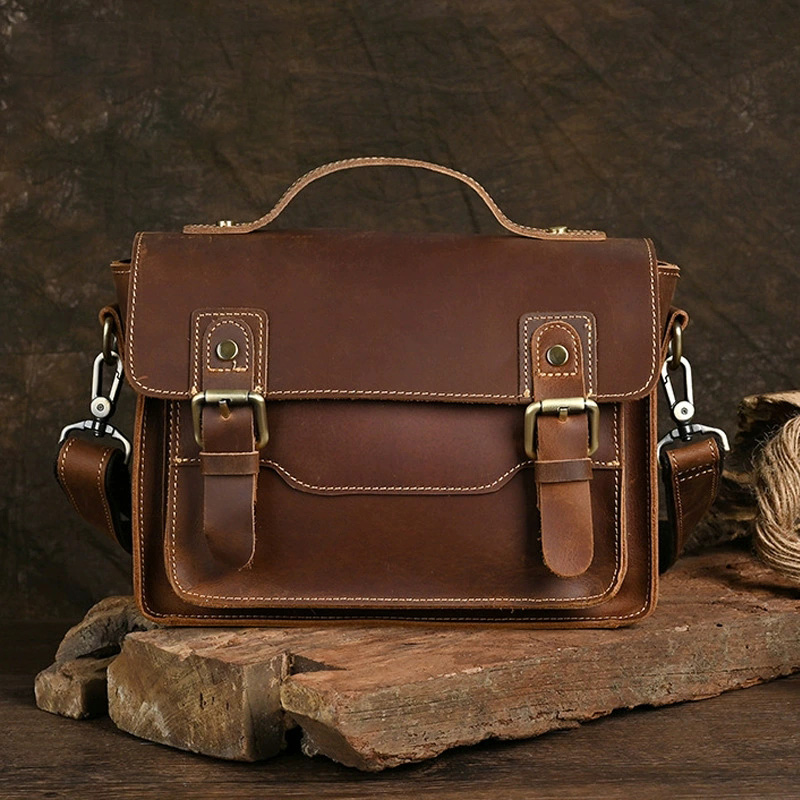 DEEPKEE 復古瘋馬皮小方包 5134 號