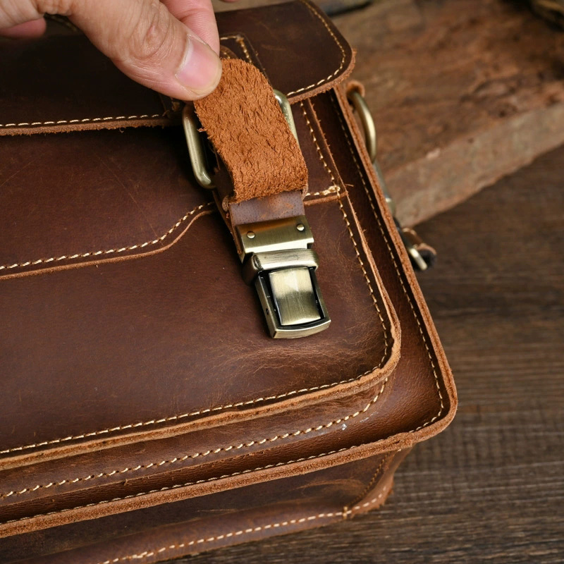 DEEPKEE 復古瘋馬皮小方包 5134 號