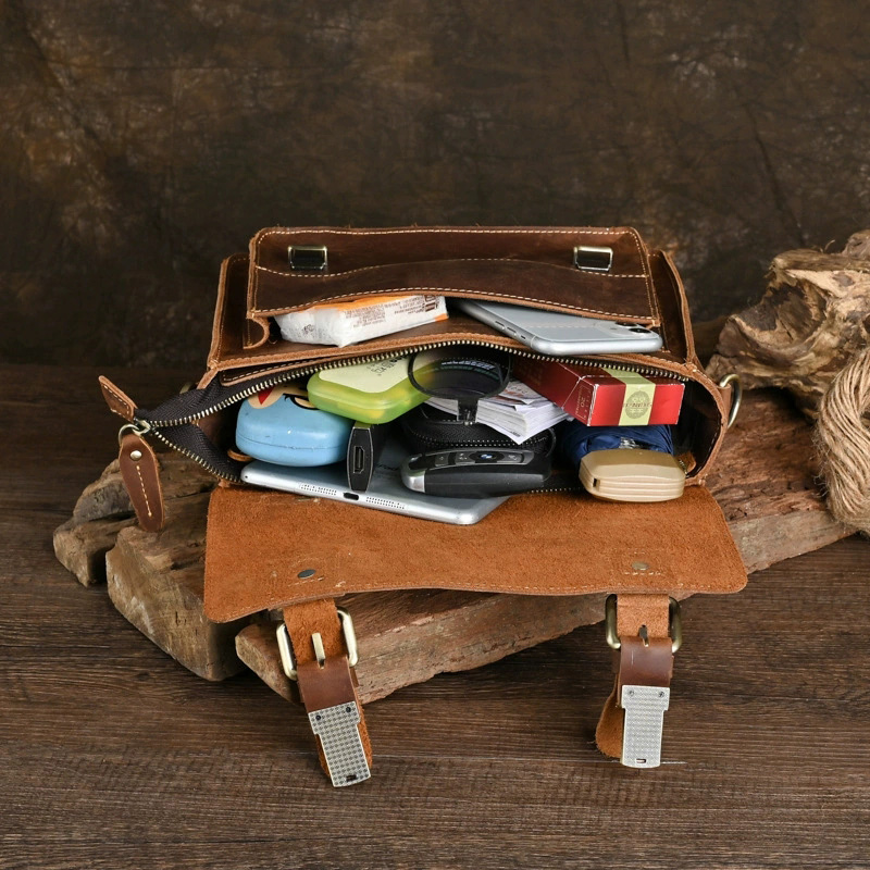 DEEPKEE 復古瘋馬皮小方包 5134 號