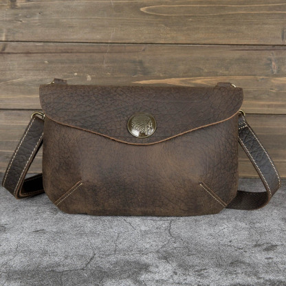 DEEPKEE 手工復古瘋馬皮單肩包 YH3265 號