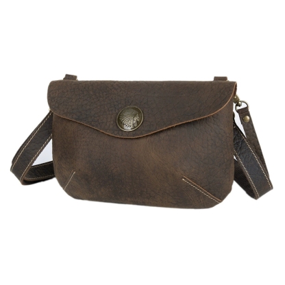 DEEPKEE 手工復古瘋馬皮單肩包 YH3265 號