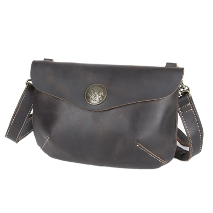 DEEPKEE 手工復古瘋馬皮單肩包 YH3265 號