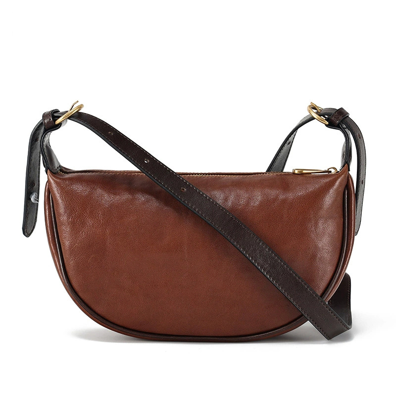 DEEPKEE 復古真皮女款單肩包斜挎包 8855 號