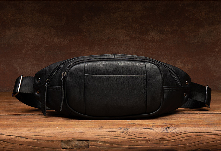 DEEPKEE 頭層牛皮胸包 多功能單肩包 5224 號