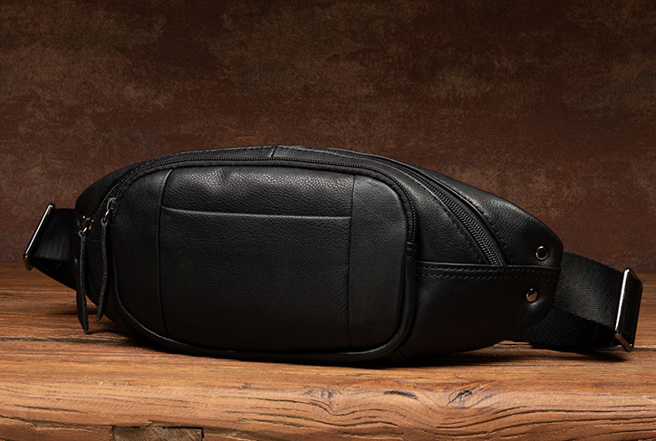 DEEPKEE 頭層牛皮胸包 多功能單肩包 5224 號