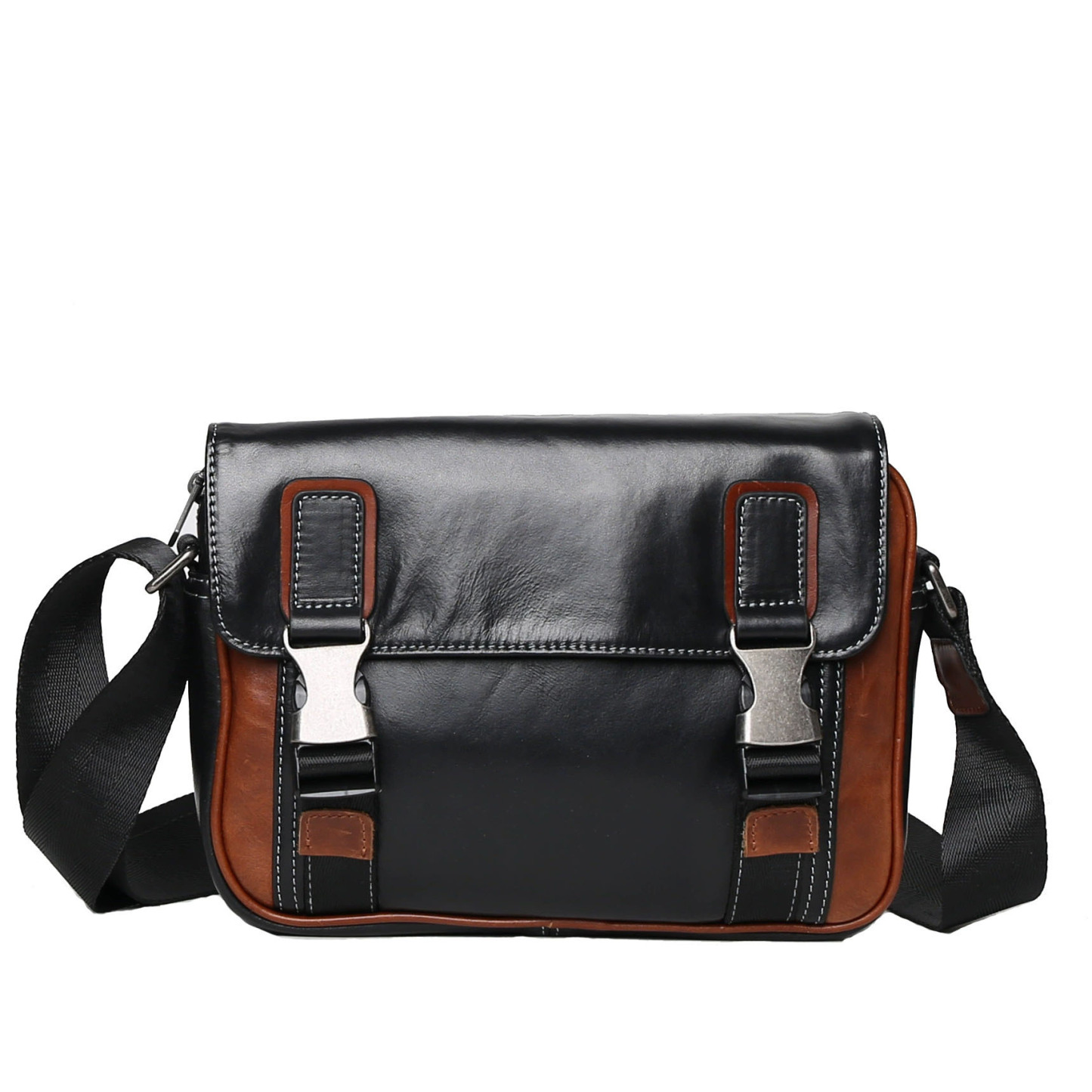 DEEPKEE 頭層牛皮休閒斜挎包 旅遊單肩包 2004 號