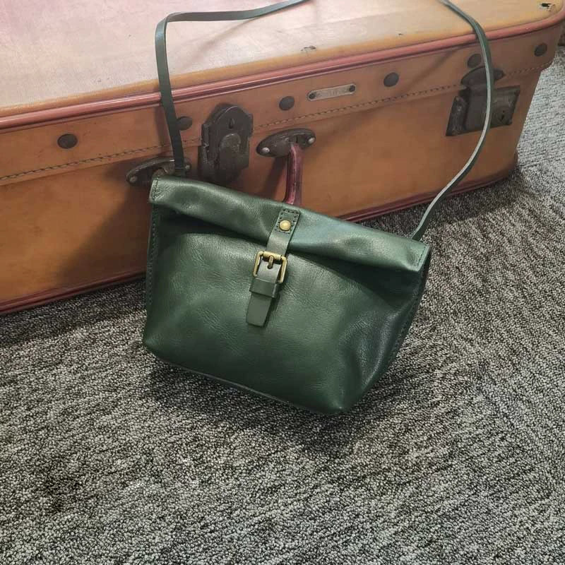 DEEPKEE 頭層牛皮復古休閒迷你小包 6042 號