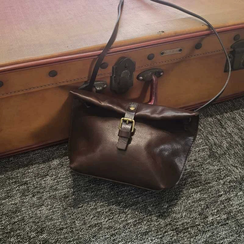 DEEPKEE 頭層牛皮復古休閒迷你小包 6042 號