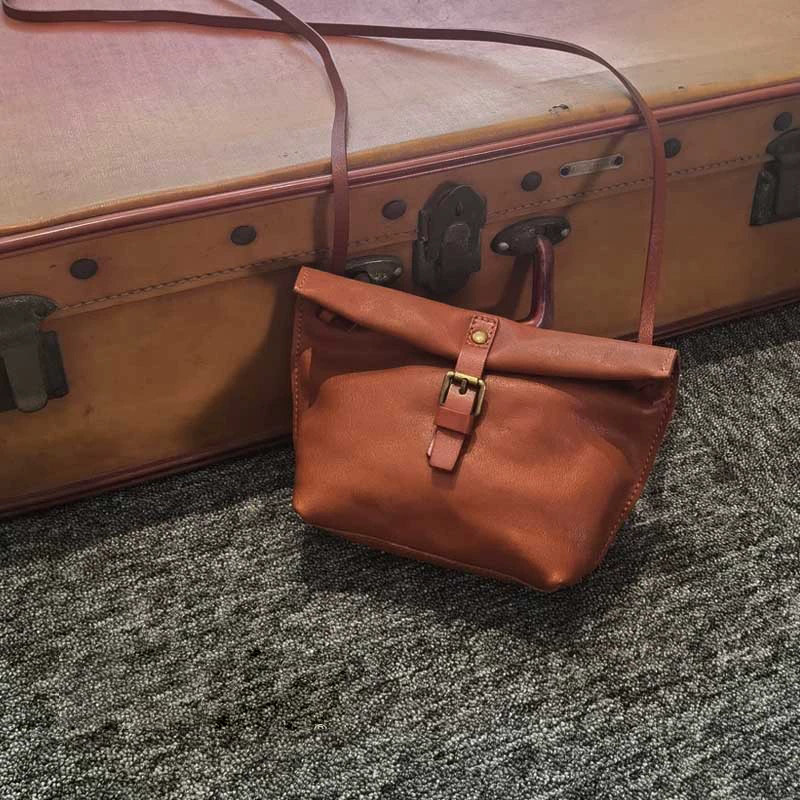 DEEPKEE 頭層牛皮復古休閒迷你小包 6042 號