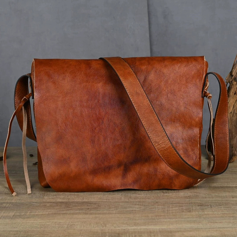 DEEPKEE 手工樹膏皮擦色復古真皮單肩包 DJ066 號