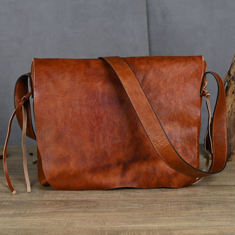 DEEPKEE 手工樹膏皮擦色復古真皮單肩包 DJ066 號