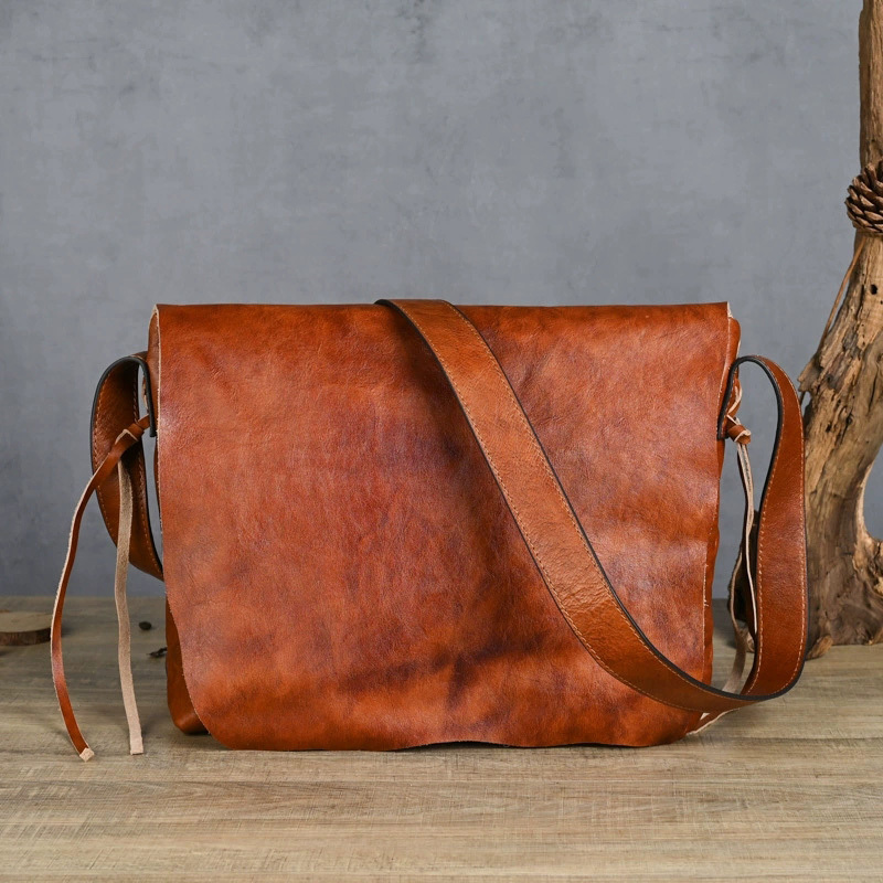 DEEPKEE 手工樹膏皮擦色復古真皮單肩包 DJ066 號