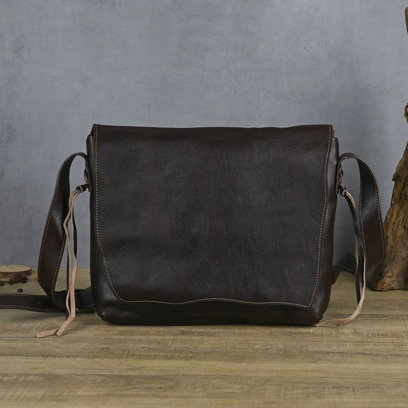 DEEPKEE 手工樹膏皮擦色復古真皮單肩包 DJ066 號