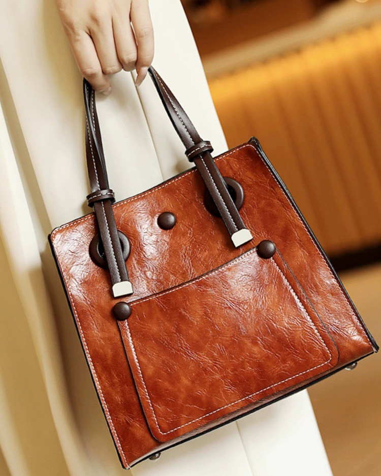 DEEPKEE 復古女包 簡約大容量托特包 百搭手提包 S181 號