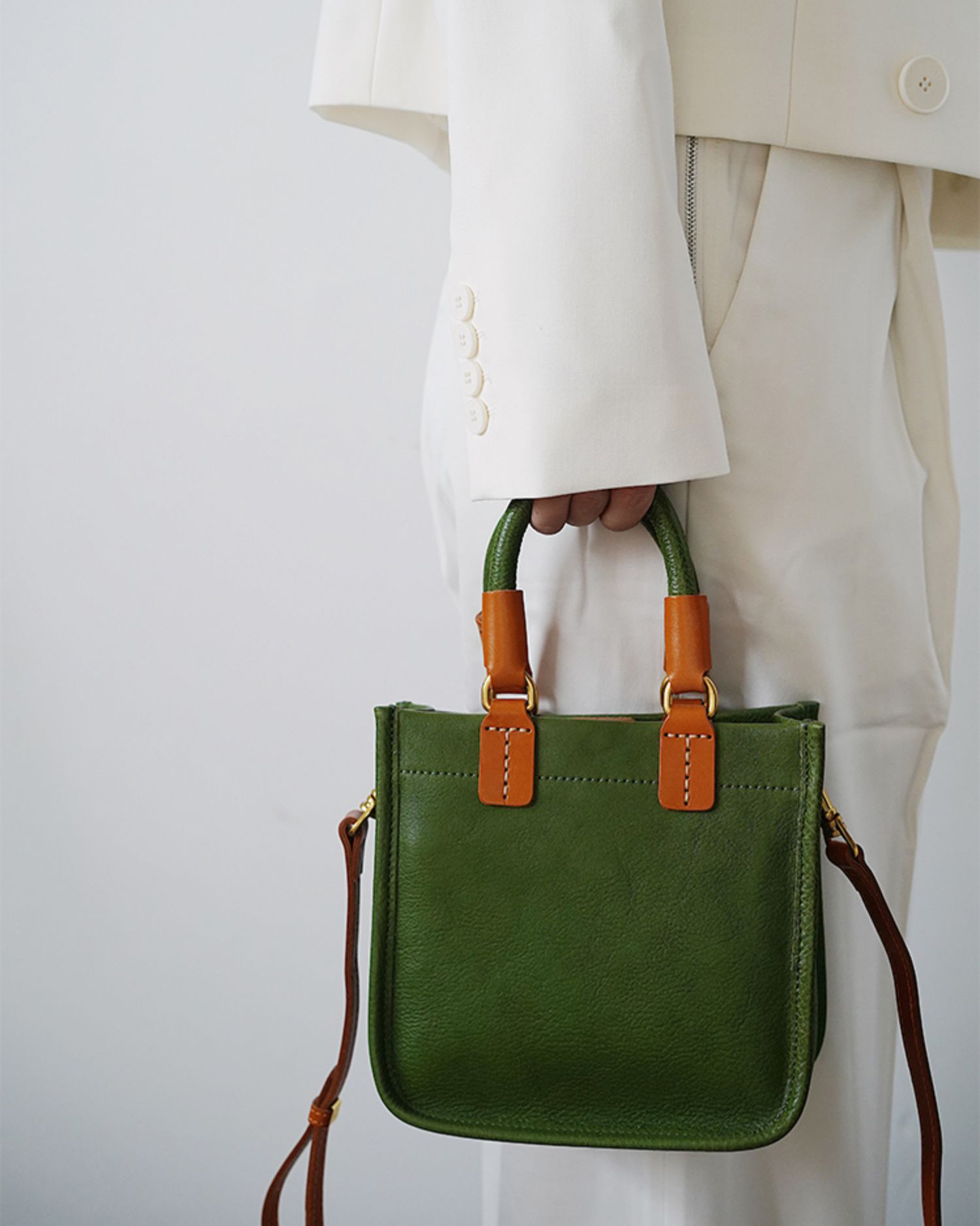 DEEPKEE 經典頭層牛皮小方包 SG346 號