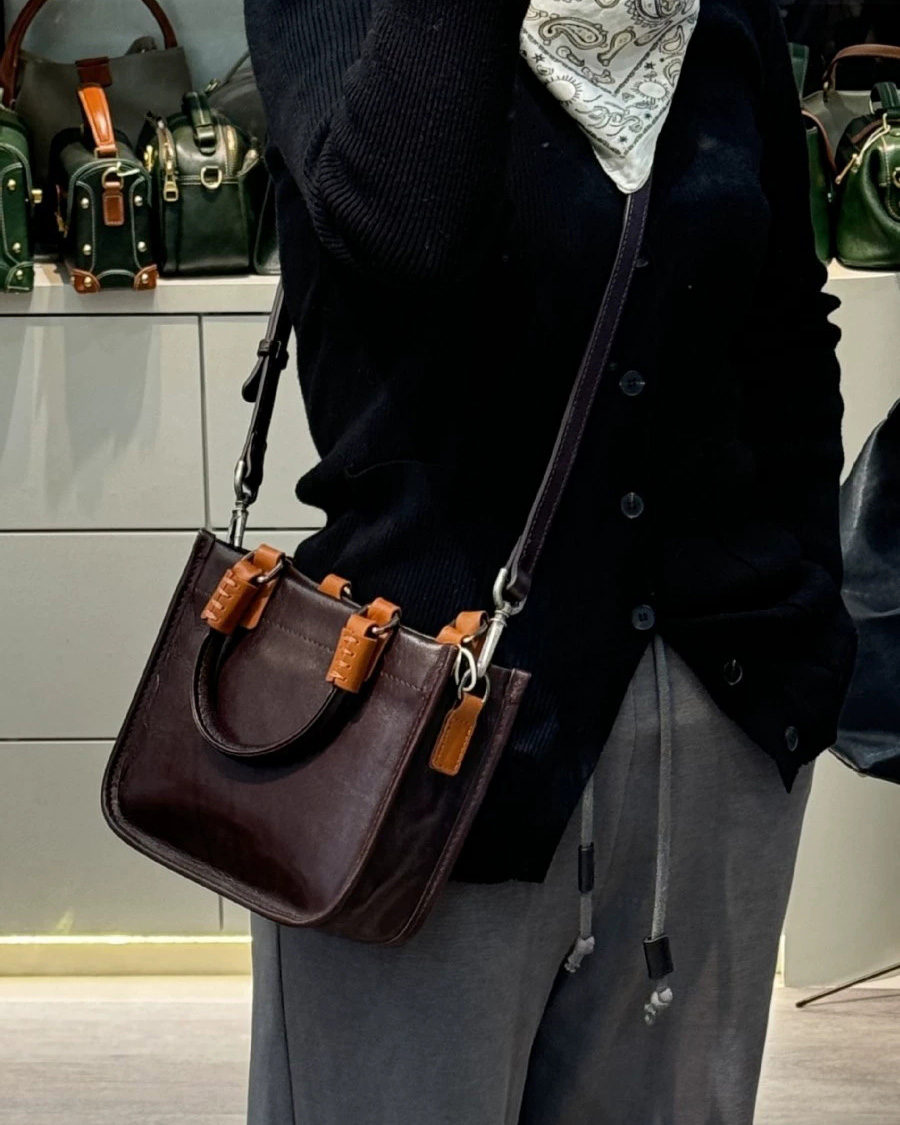 DEEPKEE 經典頭層牛皮小方包 SG346 號