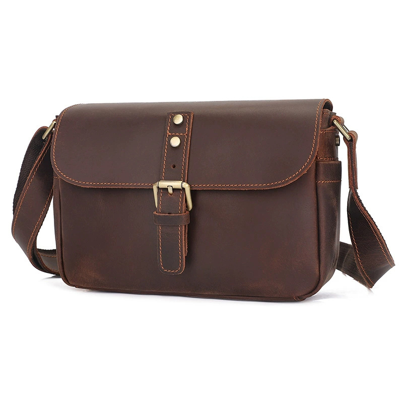 DEEPKEE 瘋馬皮斜挎包 男士單肩包 1062 號