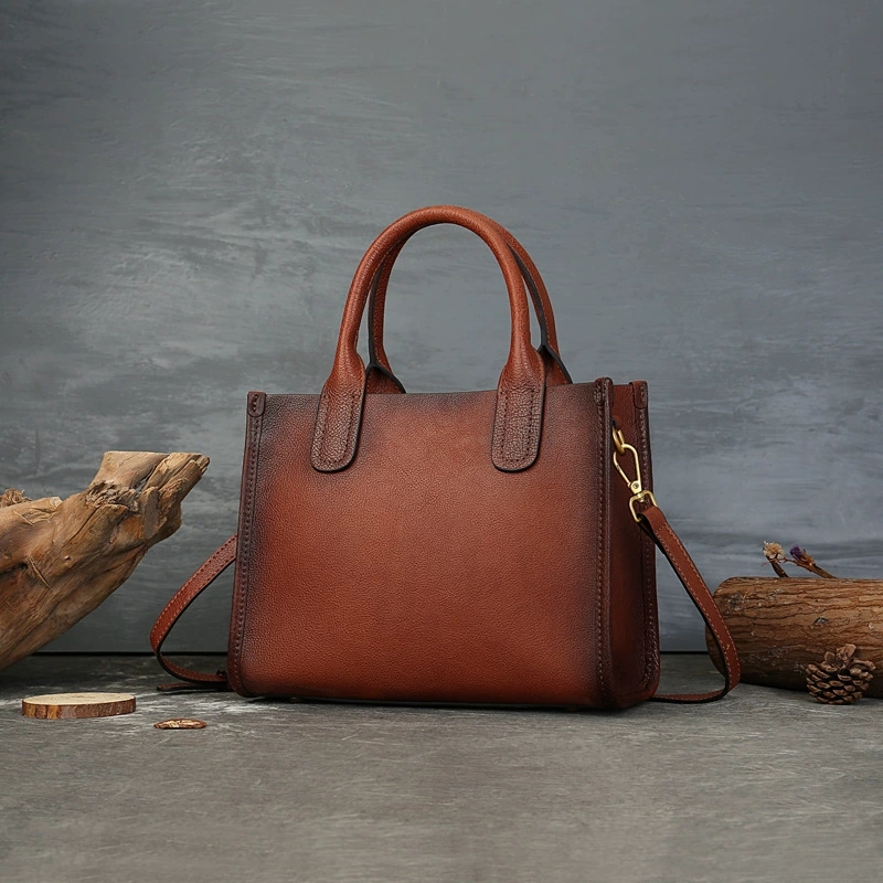 DEEPKEE 真皮女包新款復古大容量休閒通勤托特包 S1145 號