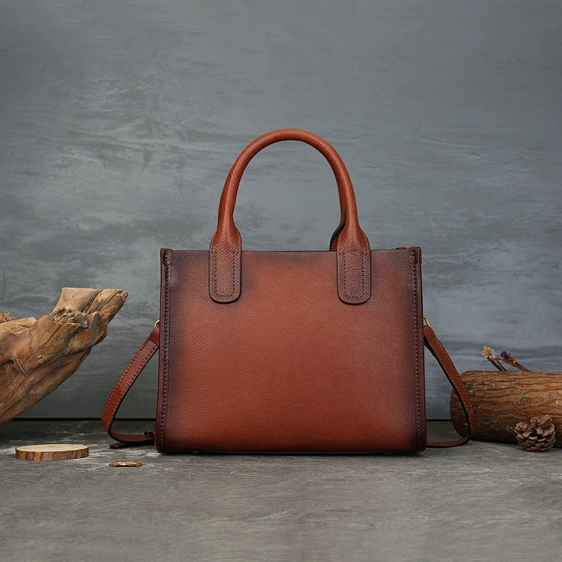 DEEPKEE 真皮女包新款復古大容量休閒通勤托特包 S1145 號