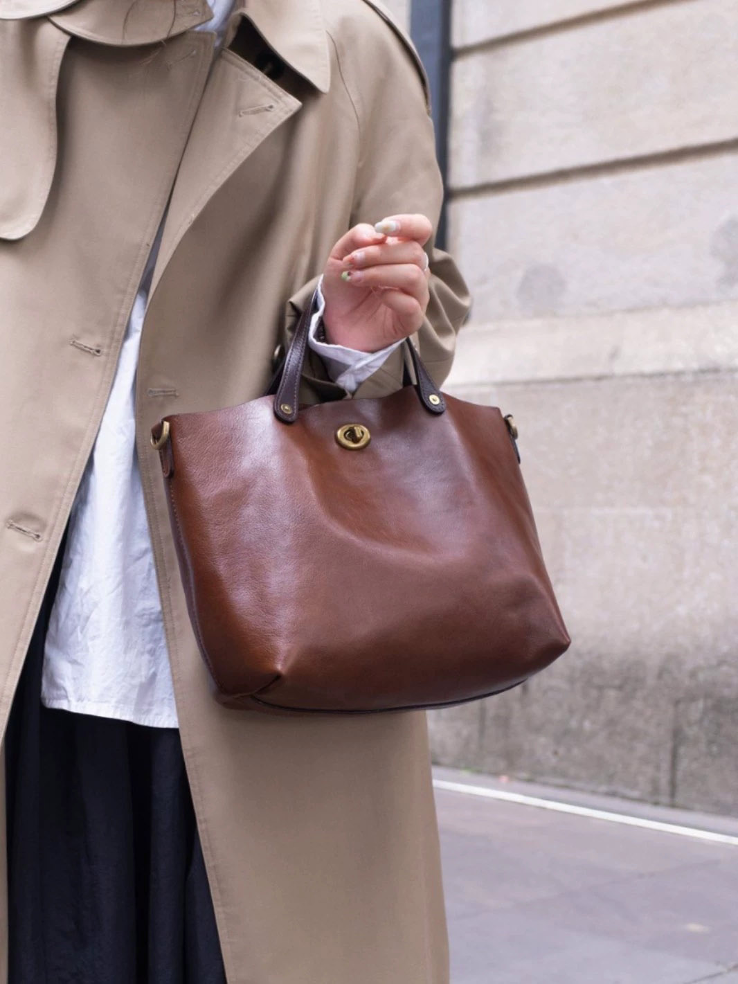 DEEPKEE 新款頭層牛皮復古時尚真皮女包 78818 號