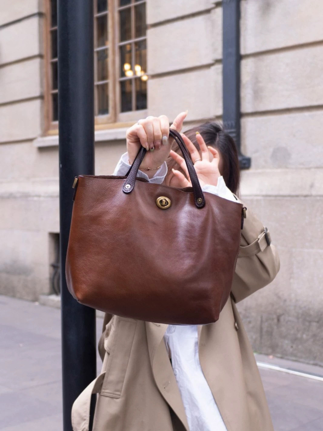 DEEPKEE 新款頭層牛皮復古時尚真皮女包 78818 號