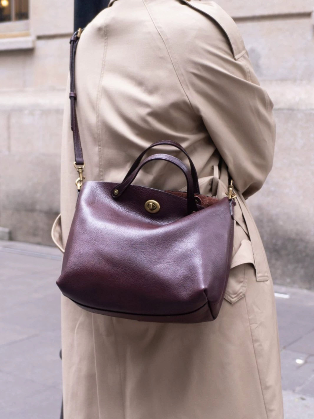 DEEPKEE 新款頭層牛皮復古時尚真皮女包 78818 號