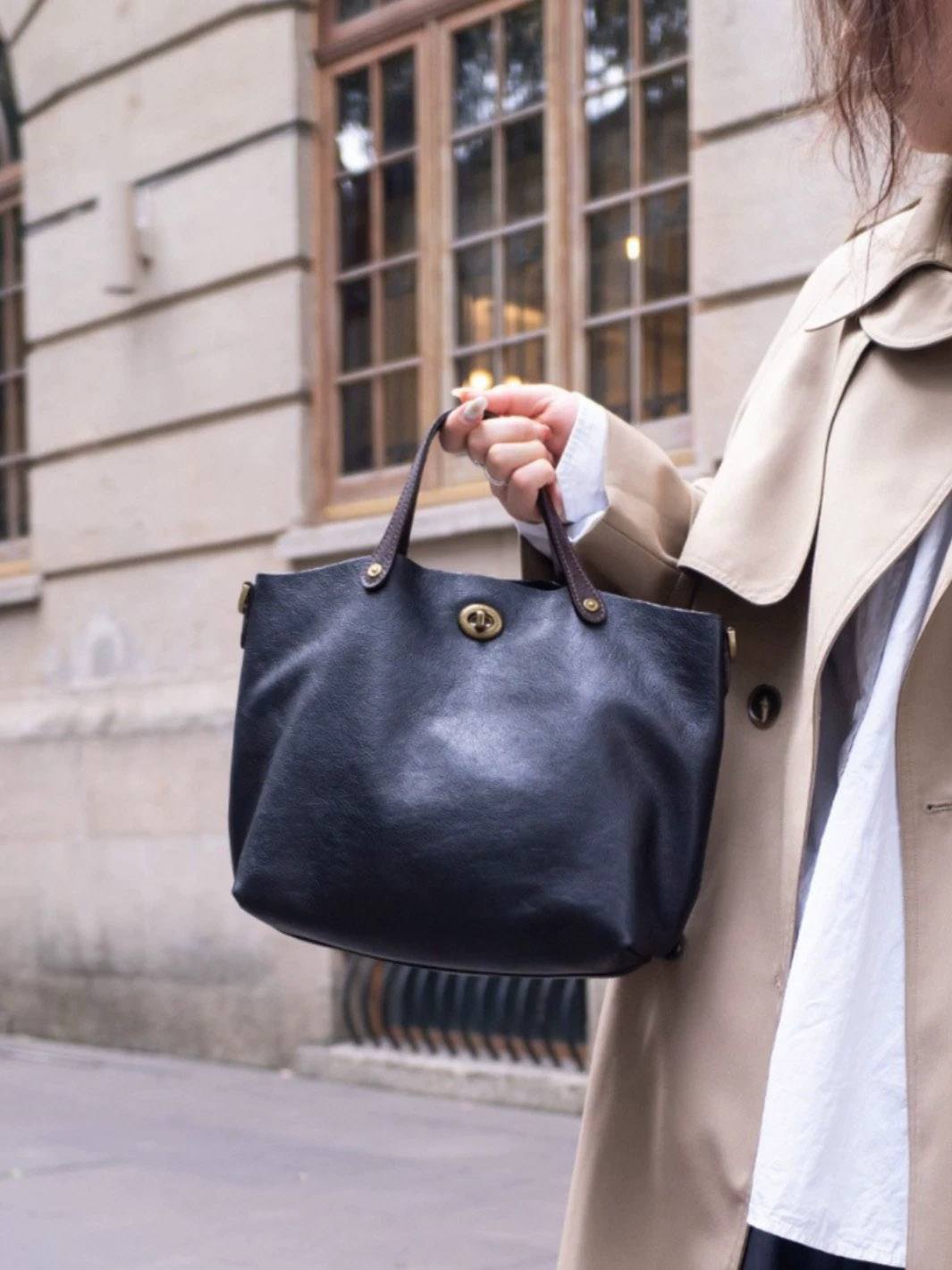 DEEPKEE 新款頭層牛皮復古時尚真皮女包 78818 號