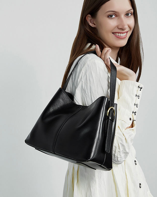 DEEPKEE 新款細紋油蠟牛皮單肩斜挎包 891 號