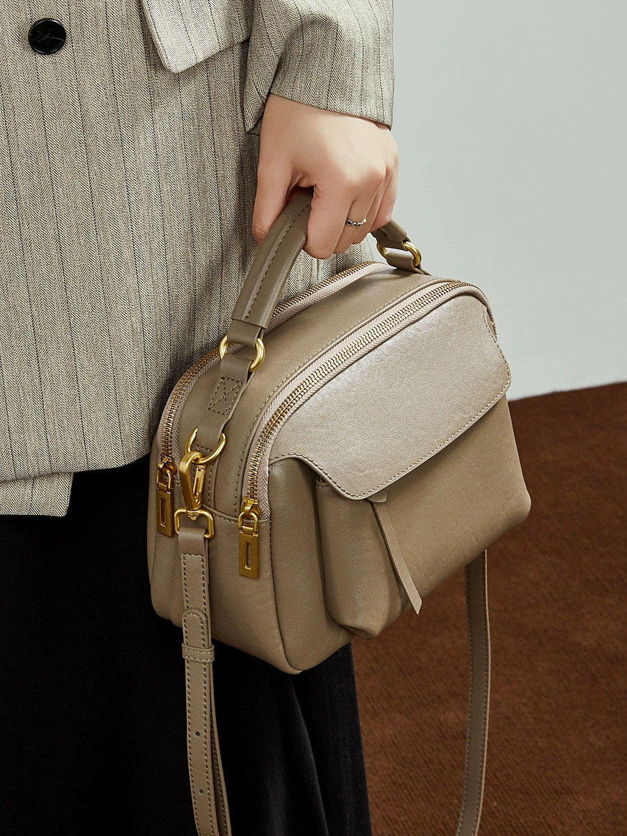 DEEPKEE 真皮時尚復古波士頓包 女款 3269 號