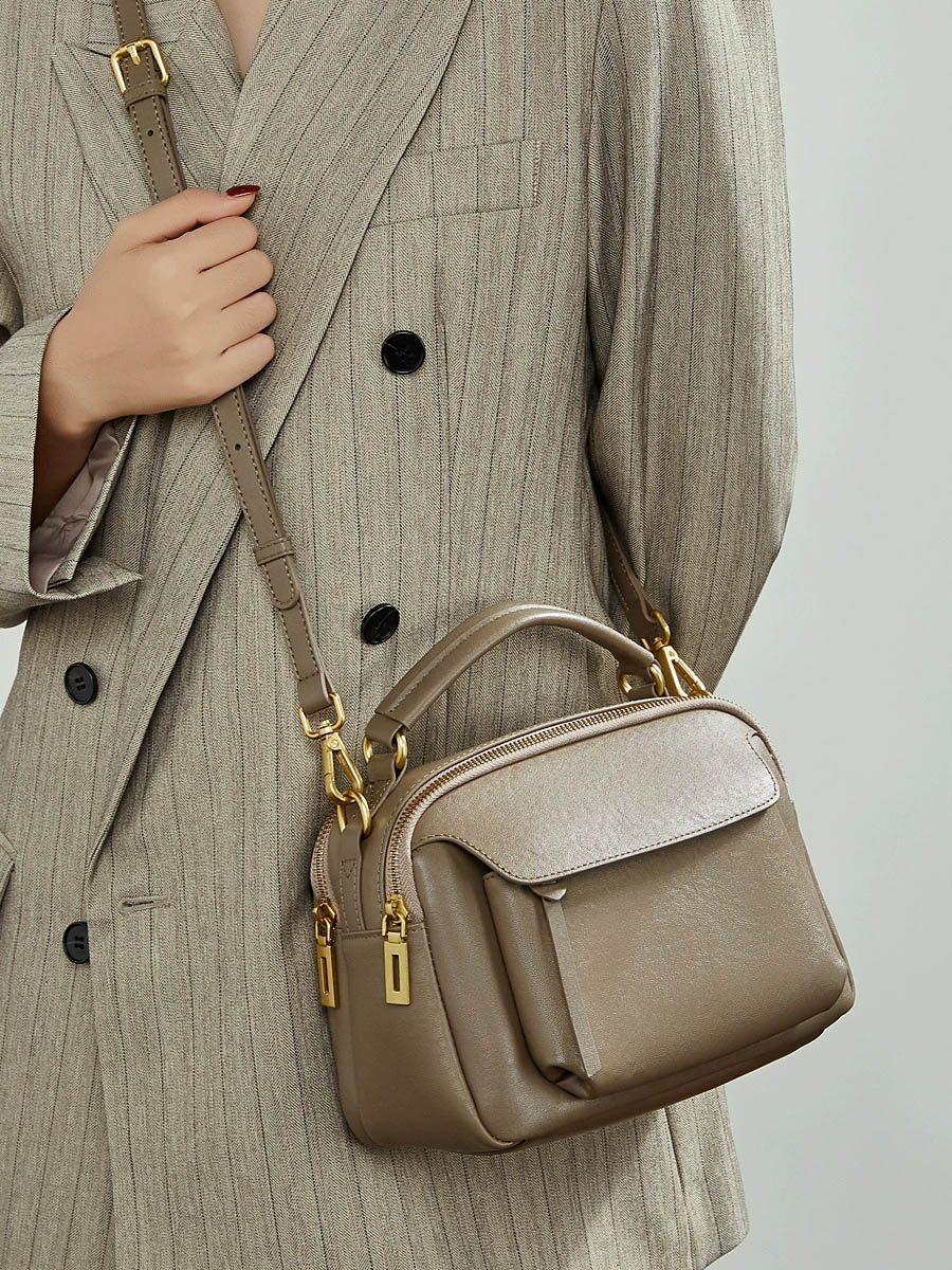 DEEPKEE 真皮時尚復古波士頓包 女款 3269 號