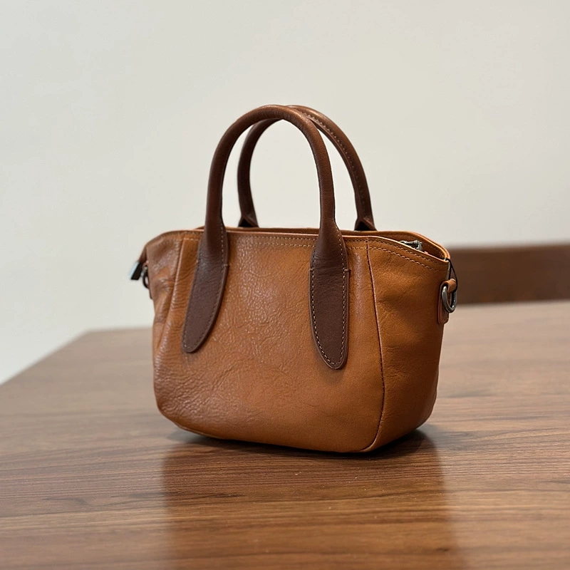 DEEPKEE 頭層樹膏牛皮單肩斜挎包 質感真皮女包 25011 號