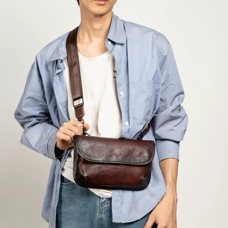 DEEPKEE 復古頭層牛皮男包 6606 號