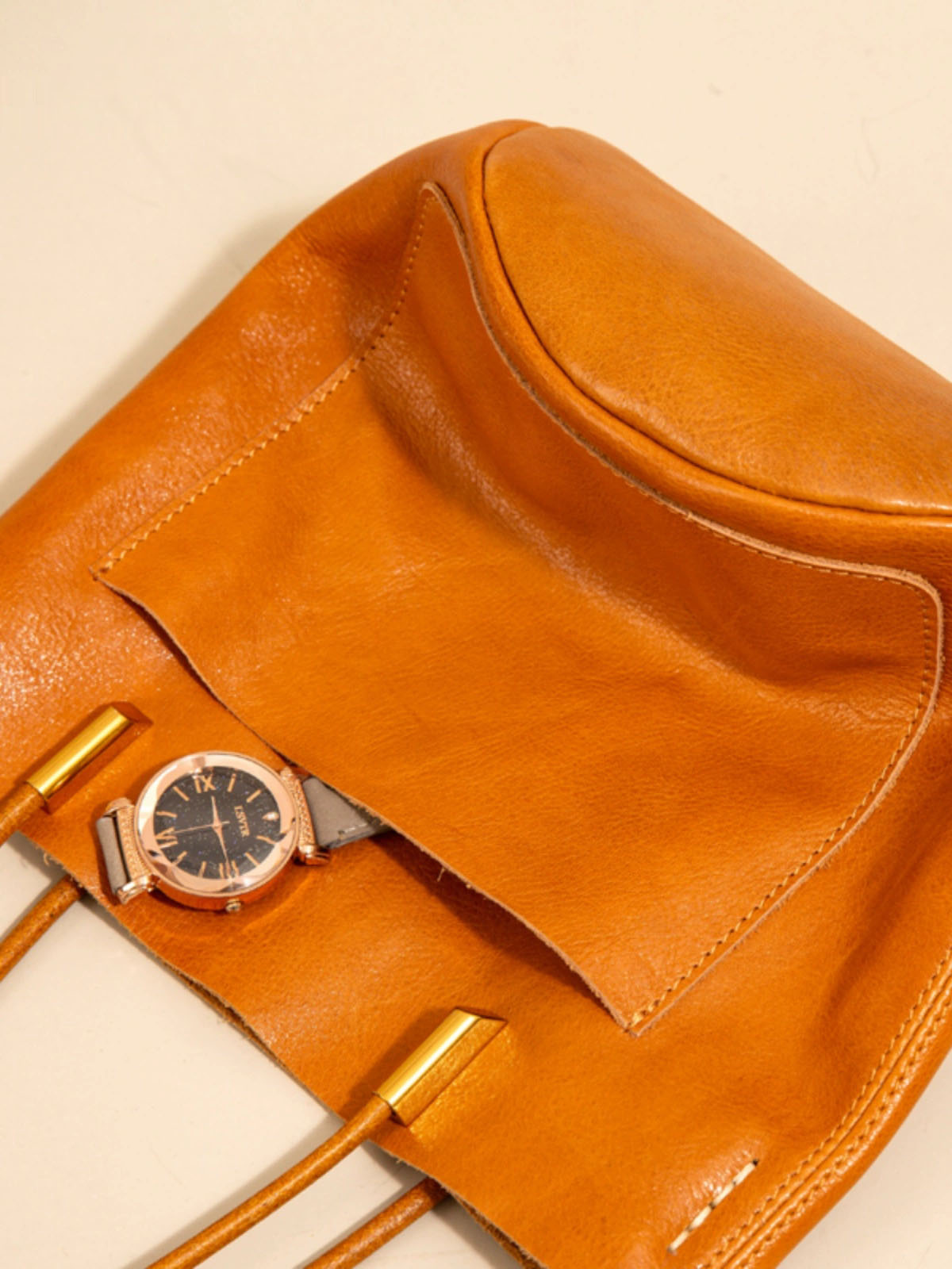 DEEPKEE 頭層植鞣牛皮水桶包 907 號