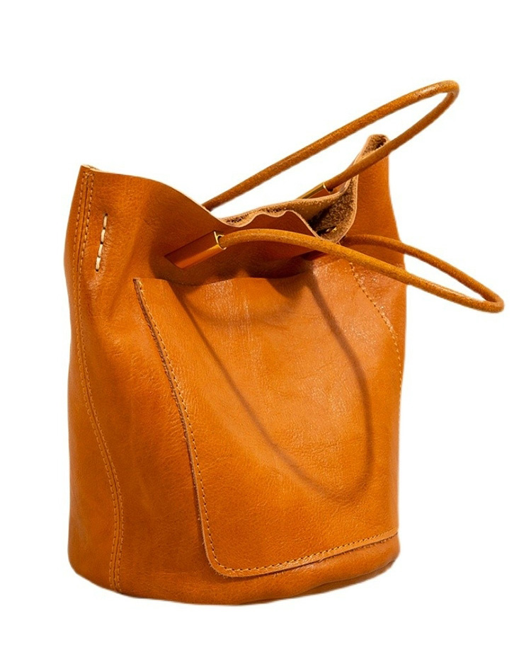 DEEPKEE 頭層植鞣牛皮水桶包 907 號