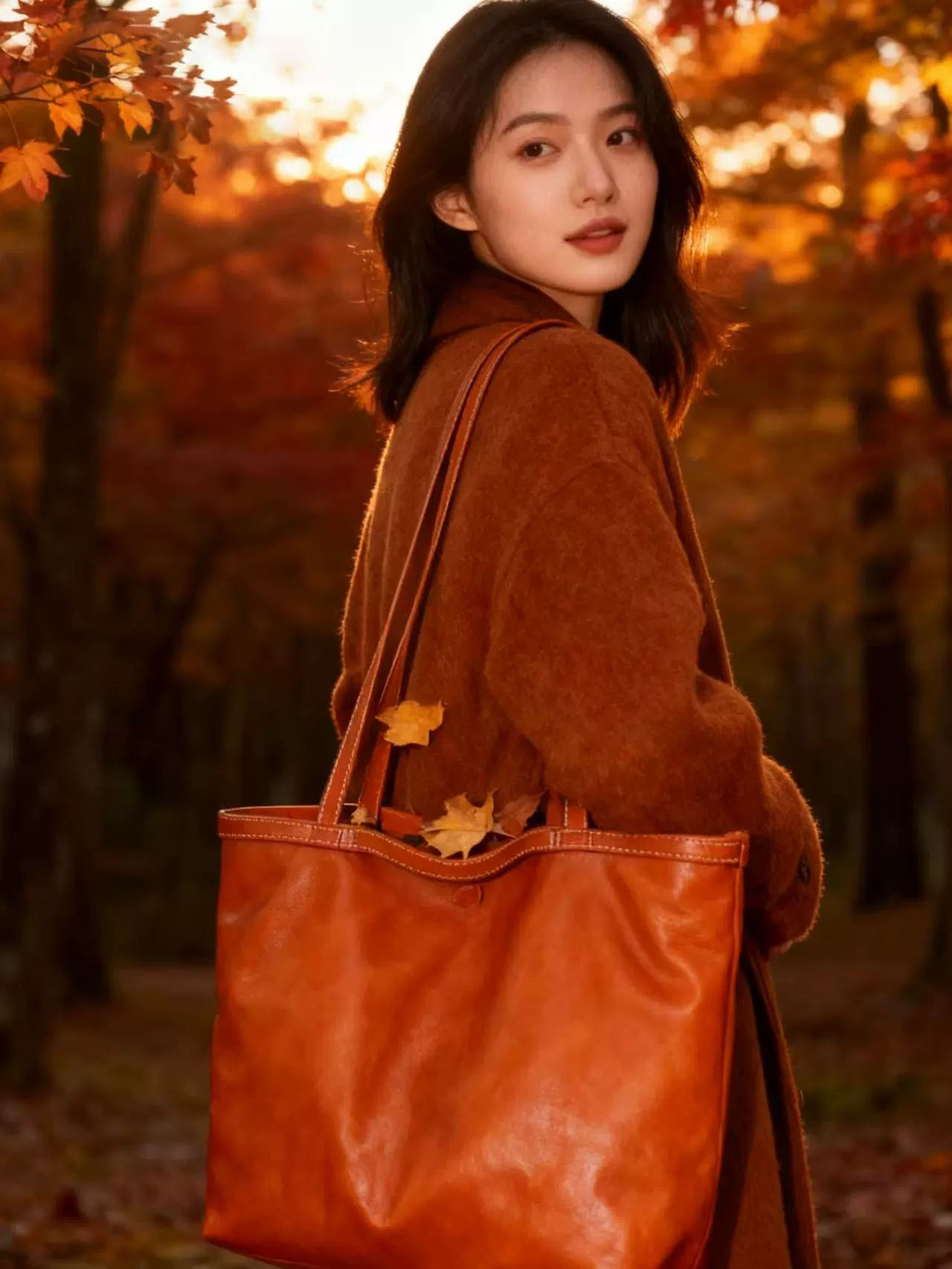 DEEPKEE 頭層牛皮個性簡約真皮女包 手提大容量包 19561SC2 號