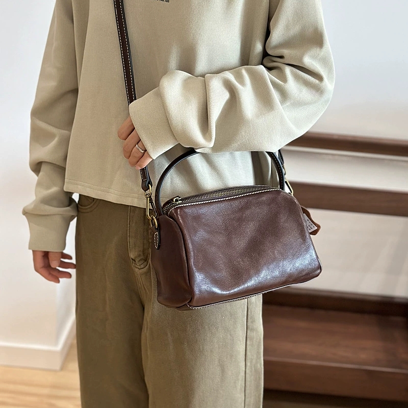 DEEPKEE 真皮女包復古簡約手提包 24026 號