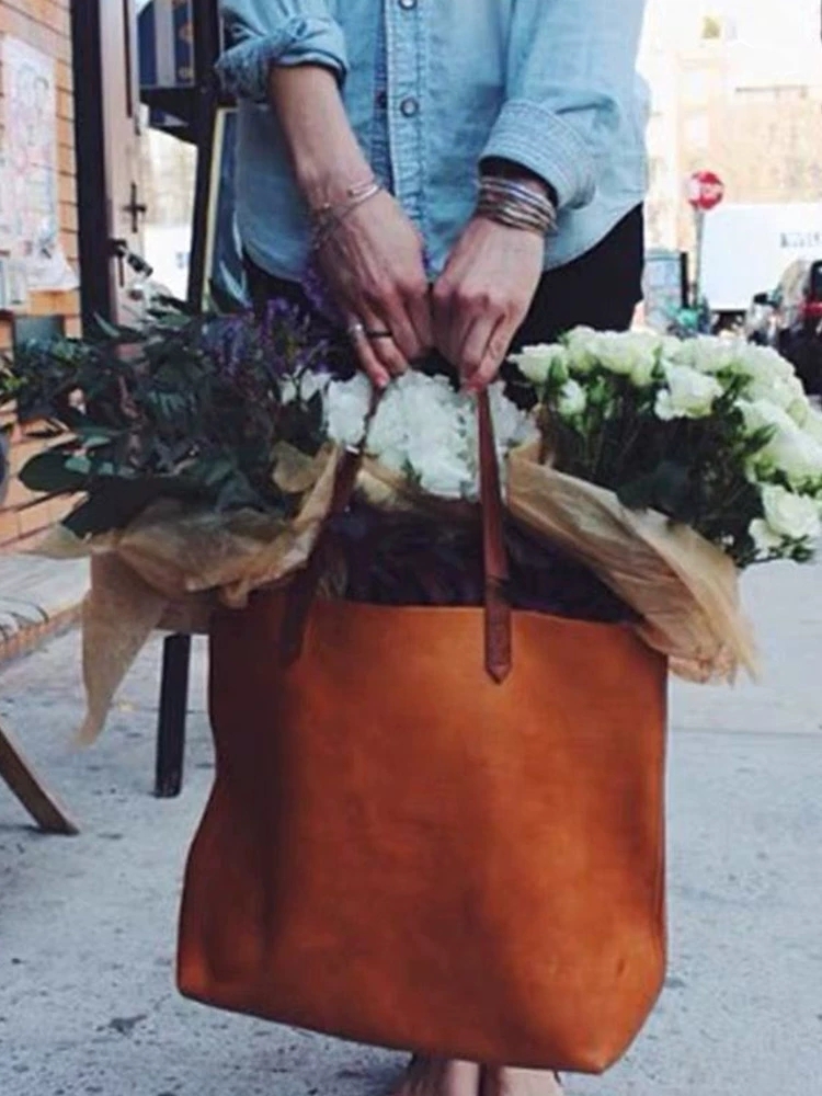 DEEPKEE 頭層牛皮大尺碼托特包 手提單肩兩用包 well-33 號