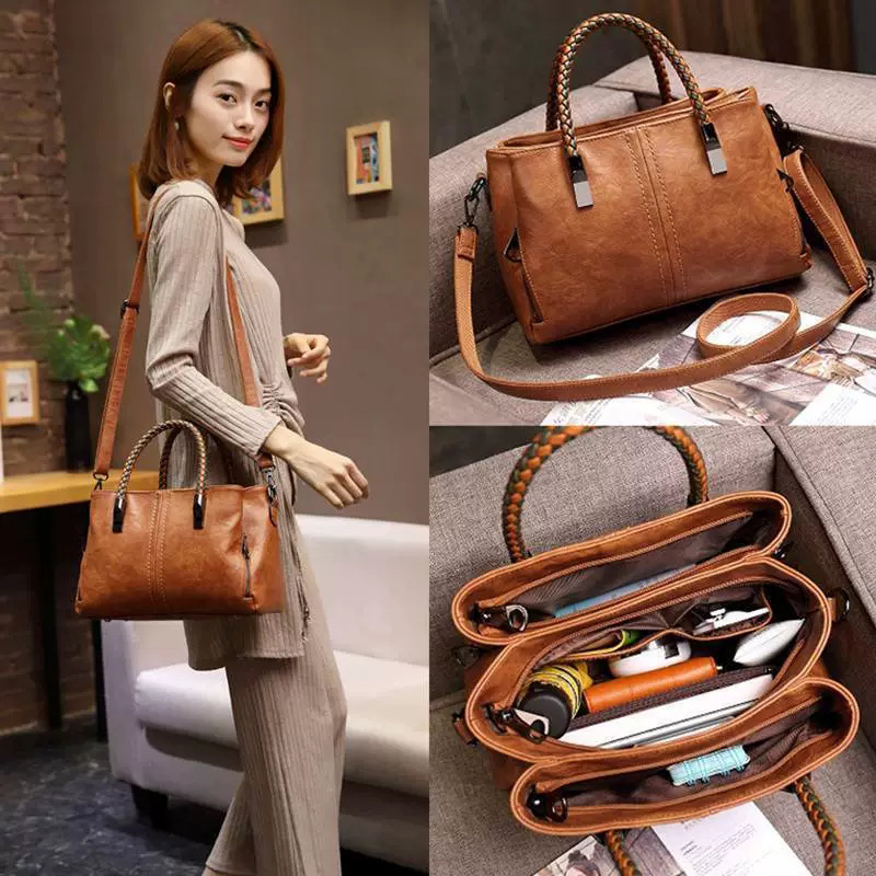 DEEPKEE 復古小眾 ins 風手提單肩包 女士斜挎新款百搭包 8180 號