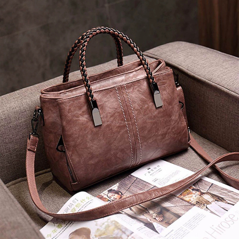 DEEPKEE 復古小眾 ins 風手提單肩包 女士斜挎新款百搭包 8180 號