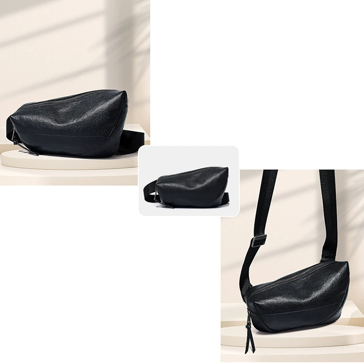 DEEPKEE 頭層牛皮單肩斜挎包 男款高級感外出便攜胸包 2712D 號