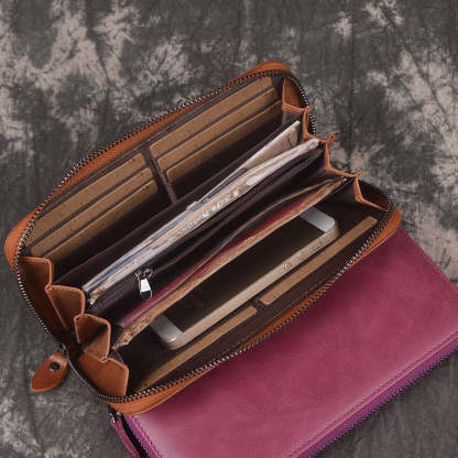 香港狄記手工製作 - 復古油皮手拿長夾 3315_1號