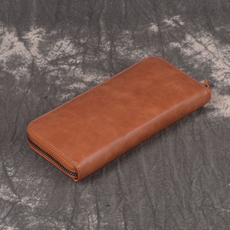 香港狄記手工製作 - 復古油皮手拿長夾 3315_1號