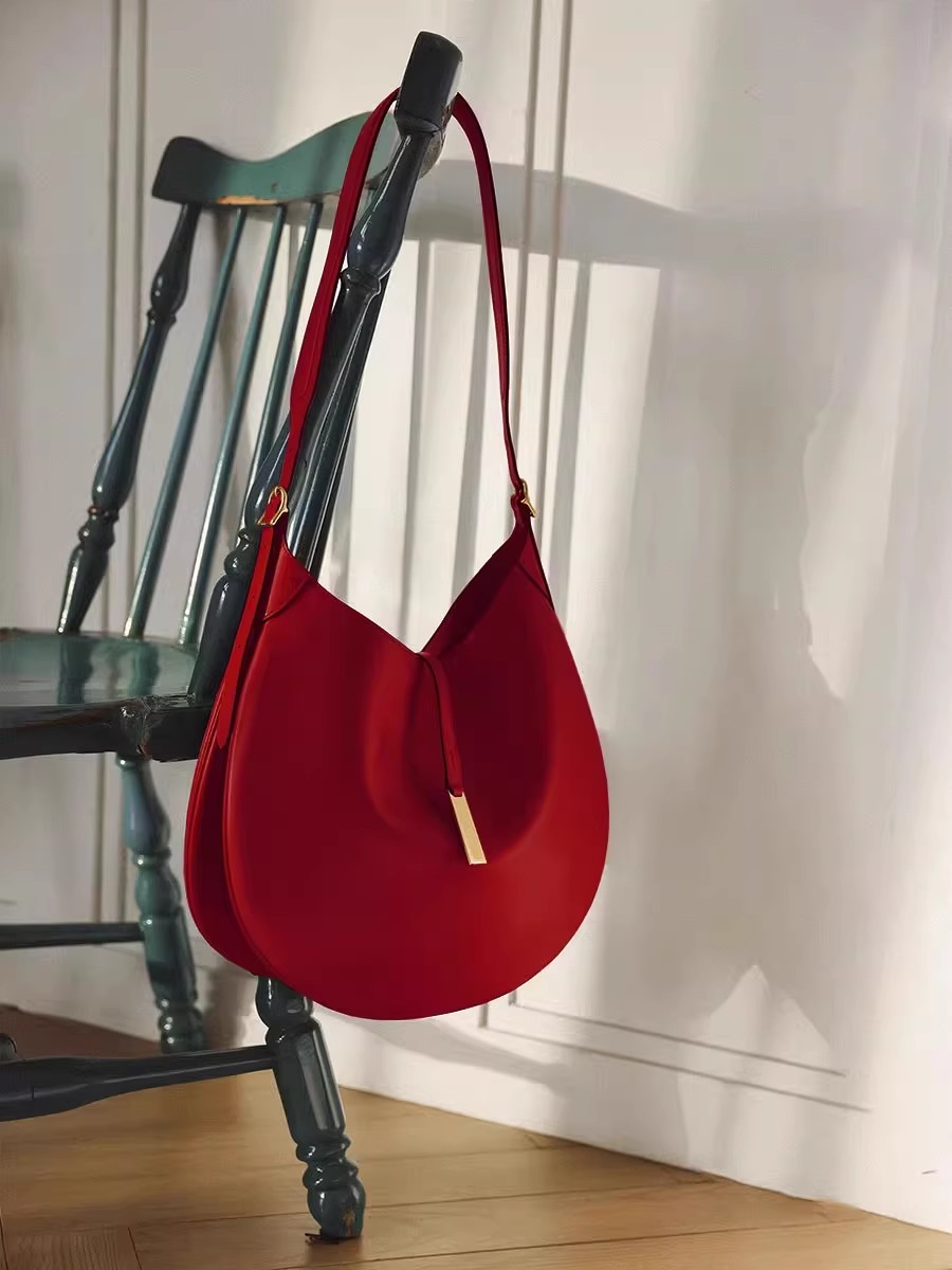 DEEPKEE 牛皮拉夫馬鞍可頌包 091003號