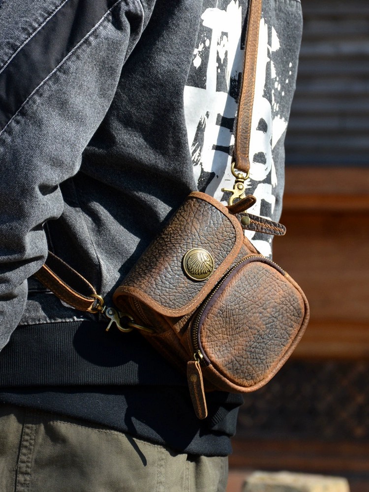 香港狄記手工製作 - 原創機能斜背小包396號