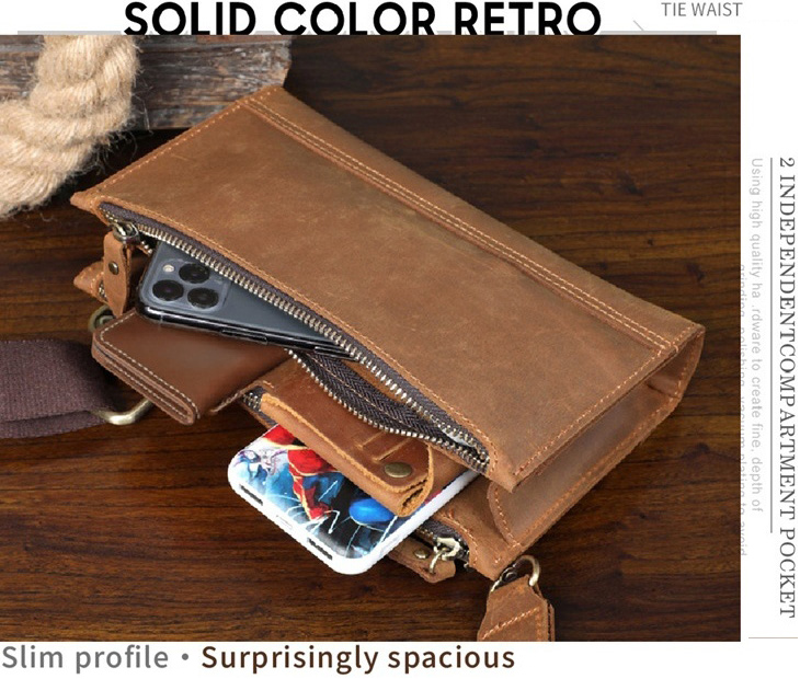 香港狄記皮具 狄記 原創真皮手工 ins郵差包 ins風格包包 頭層牛皮包包 皮革 原創手工真皮 皮件 頭層瘋馬牛皮三隔層薄款肩背小包 [LB1225] likehouse 喜番屋