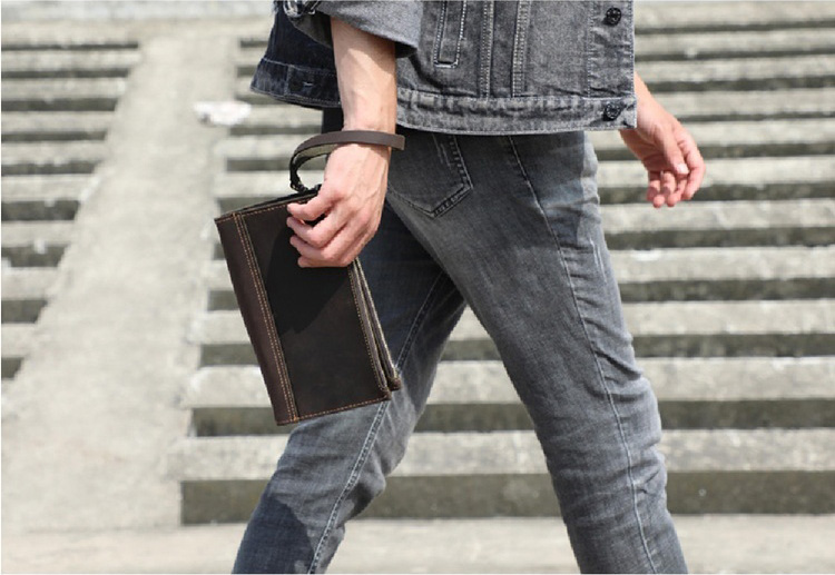 香港狄記皮具 狄記 原創真皮手工 ins郵差包 ins風格包包 頭層牛皮包包 皮革 原創手工真皮 皮件 頭層瘋馬牛皮三隔層薄款肩背小包 [LB1225] likehouse 喜番屋