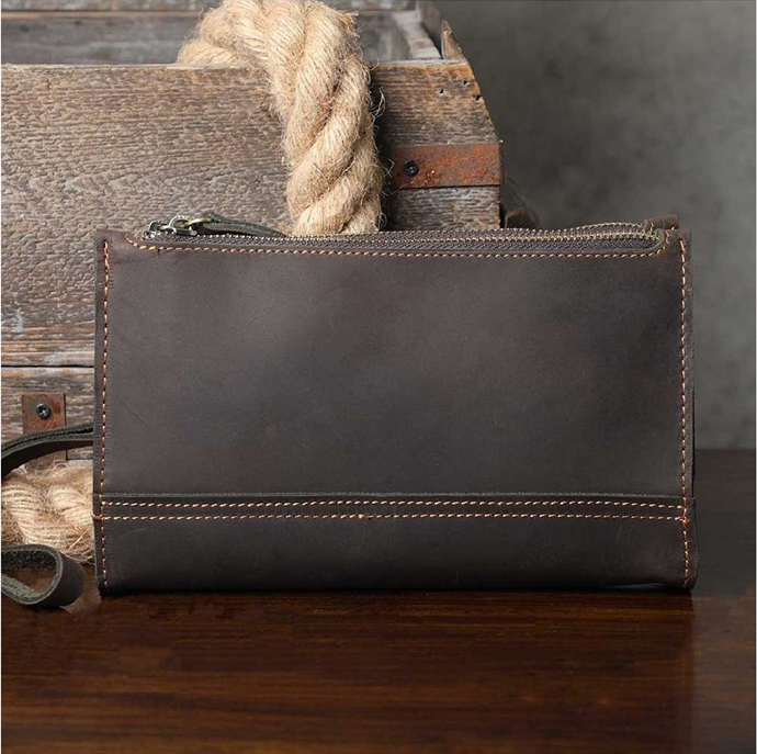 香港狄記皮具 狄記 原創真皮手工 ins郵差包 ins風格包包 頭層牛皮包包 皮革 原創手工真皮 皮件 頭層瘋馬牛皮三隔層薄款肩背小包 [LB1225] likehouse 喜番屋