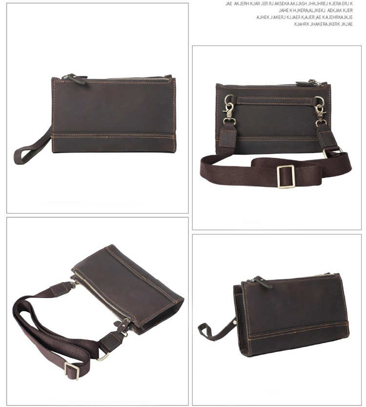 香港狄記皮具 狄記 原創真皮手工 ins郵差包 ins風格包包 頭層牛皮包包 皮革 原創手工真皮 皮件 頭層瘋馬牛皮三隔層薄款肩背小包 [LB1225] likehouse 喜番屋