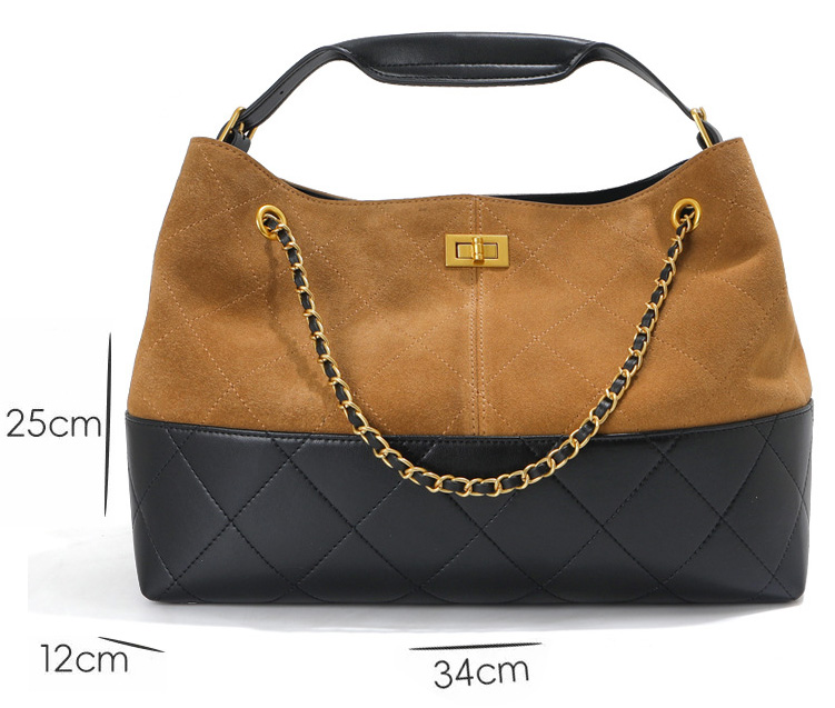 DEEPKEE 加工の牛革を使用 撞色腋下包 6275號